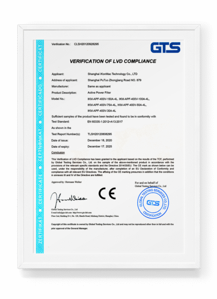 Active Harmonic Filter CE certificate