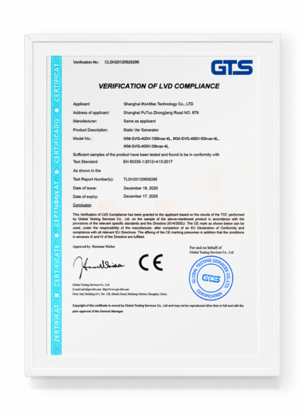 Static Var Generator CE certificate